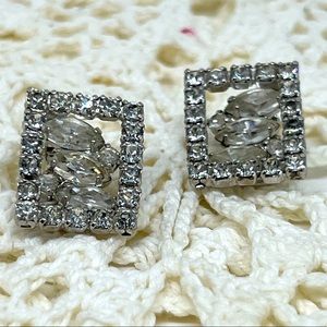 Kramer vintage retro crystal earrings
